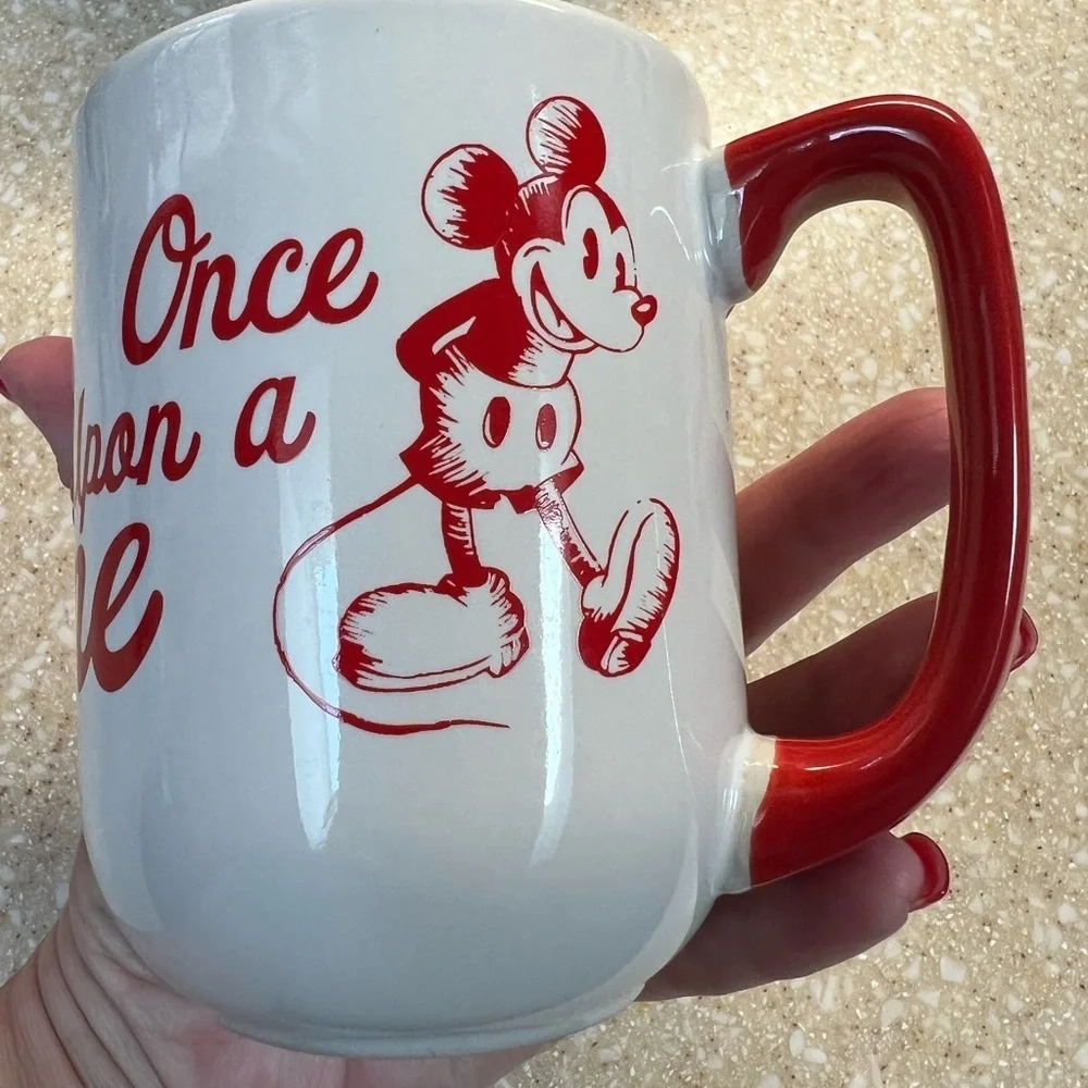Disney Parks Mickey and Minnie Once Upon a Time Red and white Mug